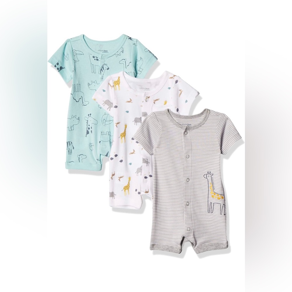 Simple Joys by Carter's Baby Boys' Snap-Up Rompers, Pack of 3